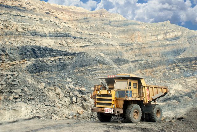 Haul truck working in an open-cut mine